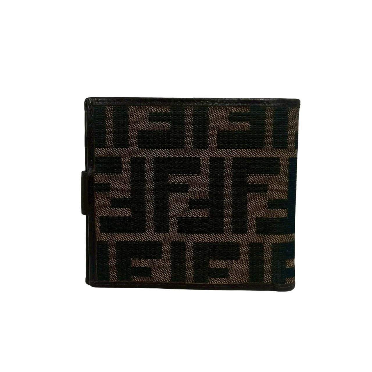 フェンディ FFズッカ キャンバス レザー 二つ折り財布