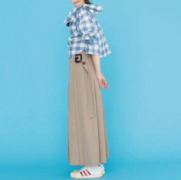 maturely Super Kilt Maxi Skirt ポリエステル マキシスカート