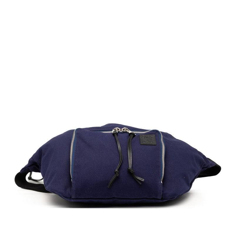 ロエベ アナグラム ロゴ キャンバス レザー ウエスト バッグ