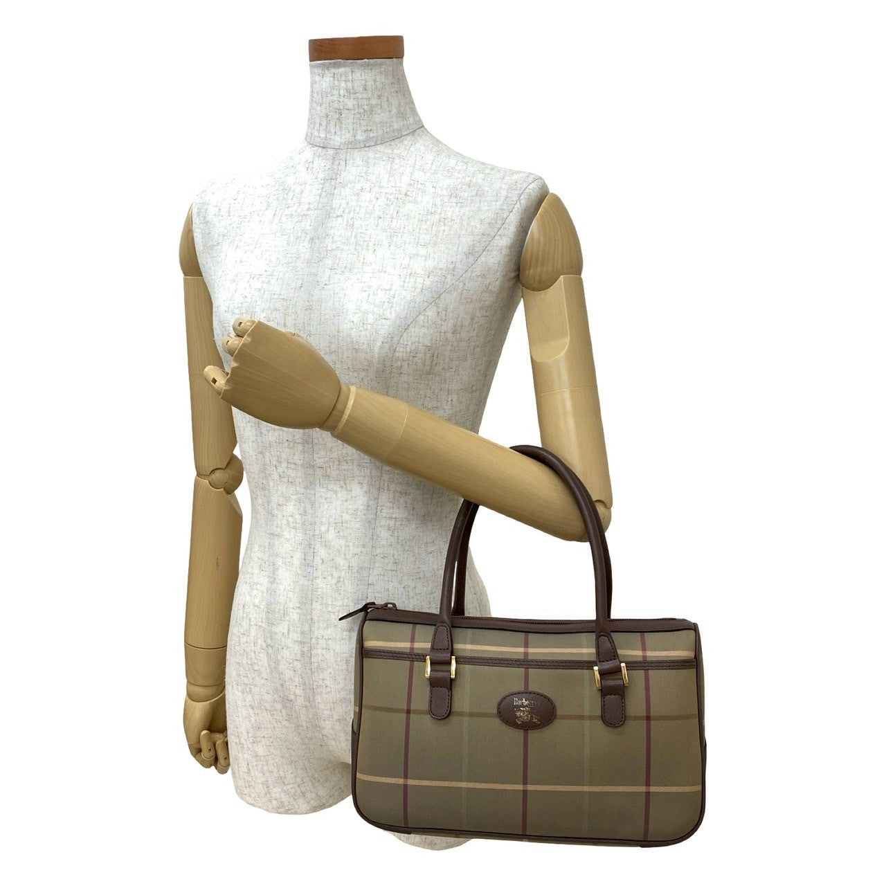 バーバリーズ キャンバス レザー ハンドバッグ