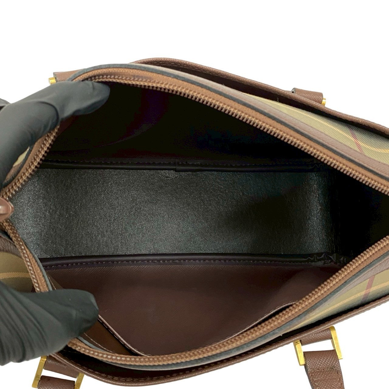 バーバリーズ キャンバス レザー ハンドバッグ