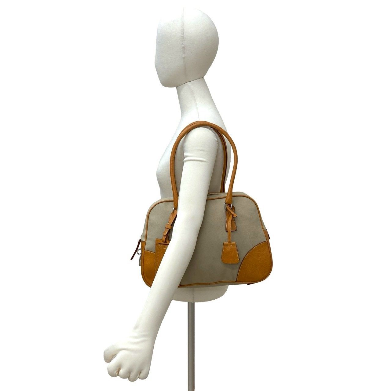 プラダ レザー キャンバス トートバッグ