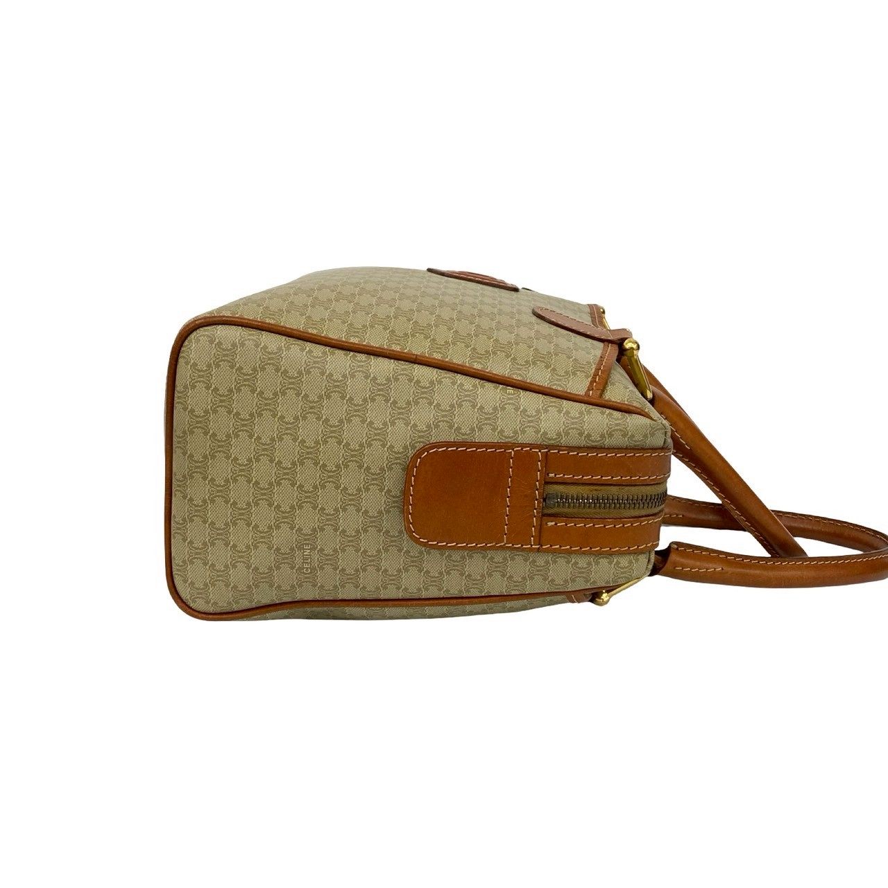 セリーヌ マカダム レザー ハンドバッグ