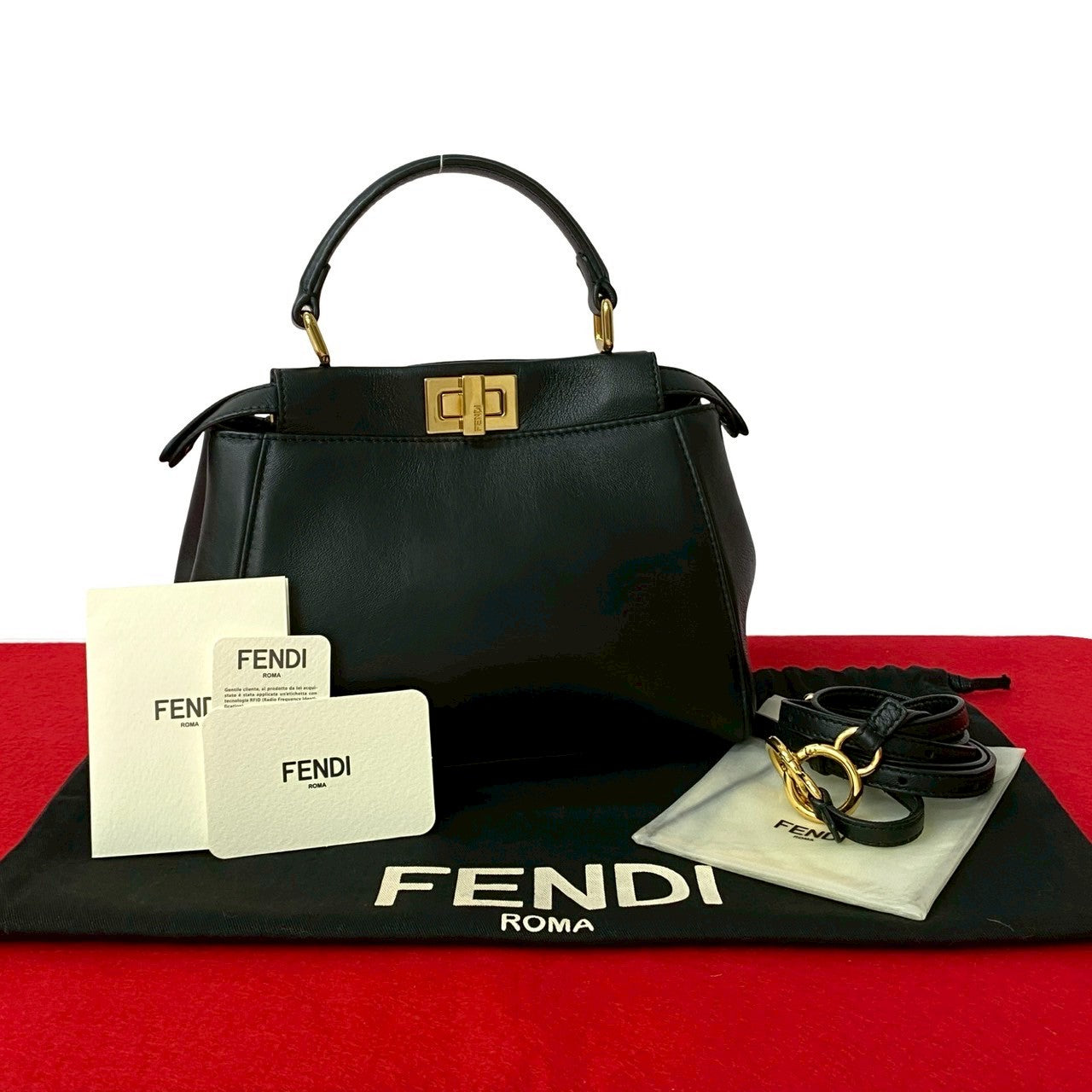 フェンディ ピーカブー レザー 2WAY ハンドバッグ