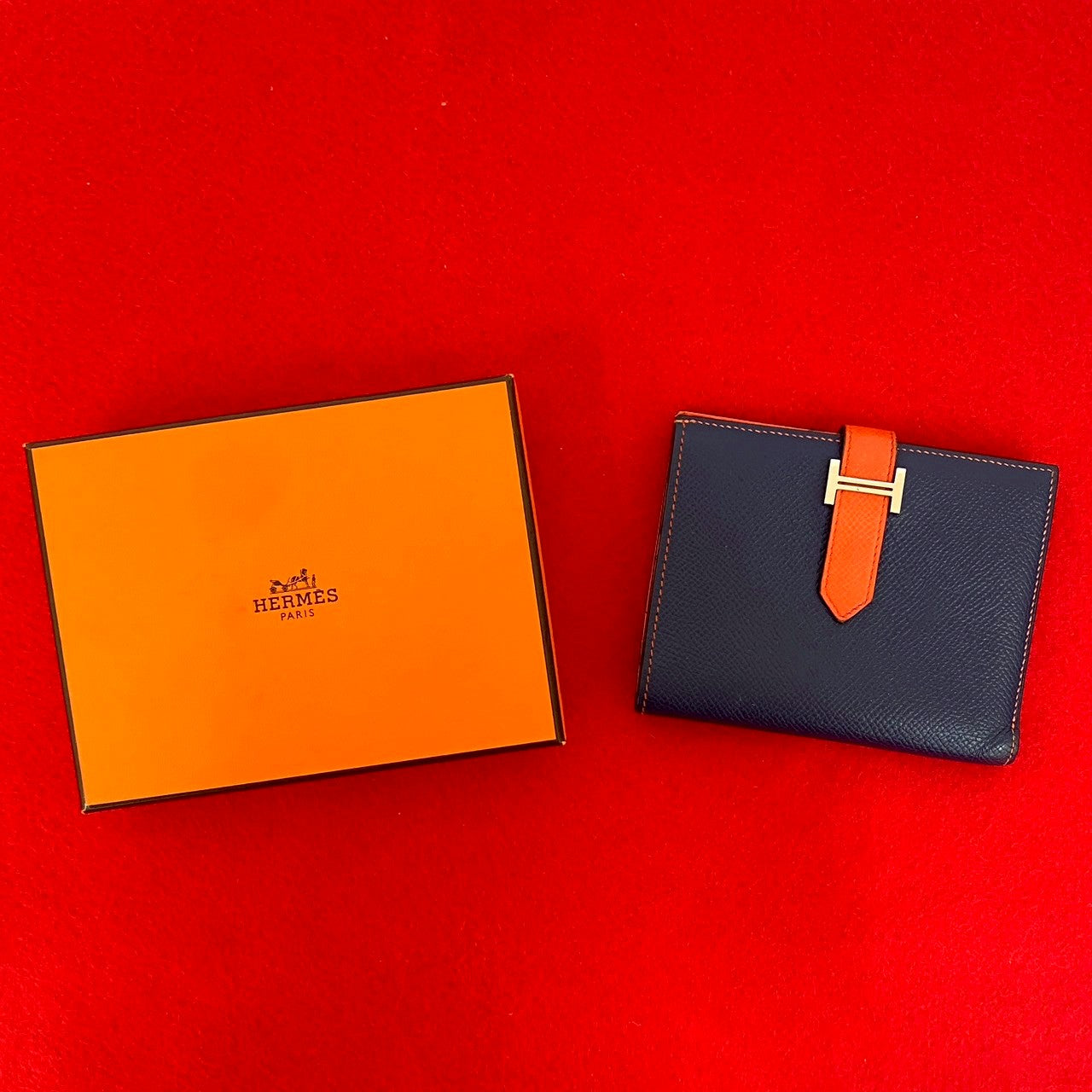 エルメス ベアン エプソン コンパクト ウォレット