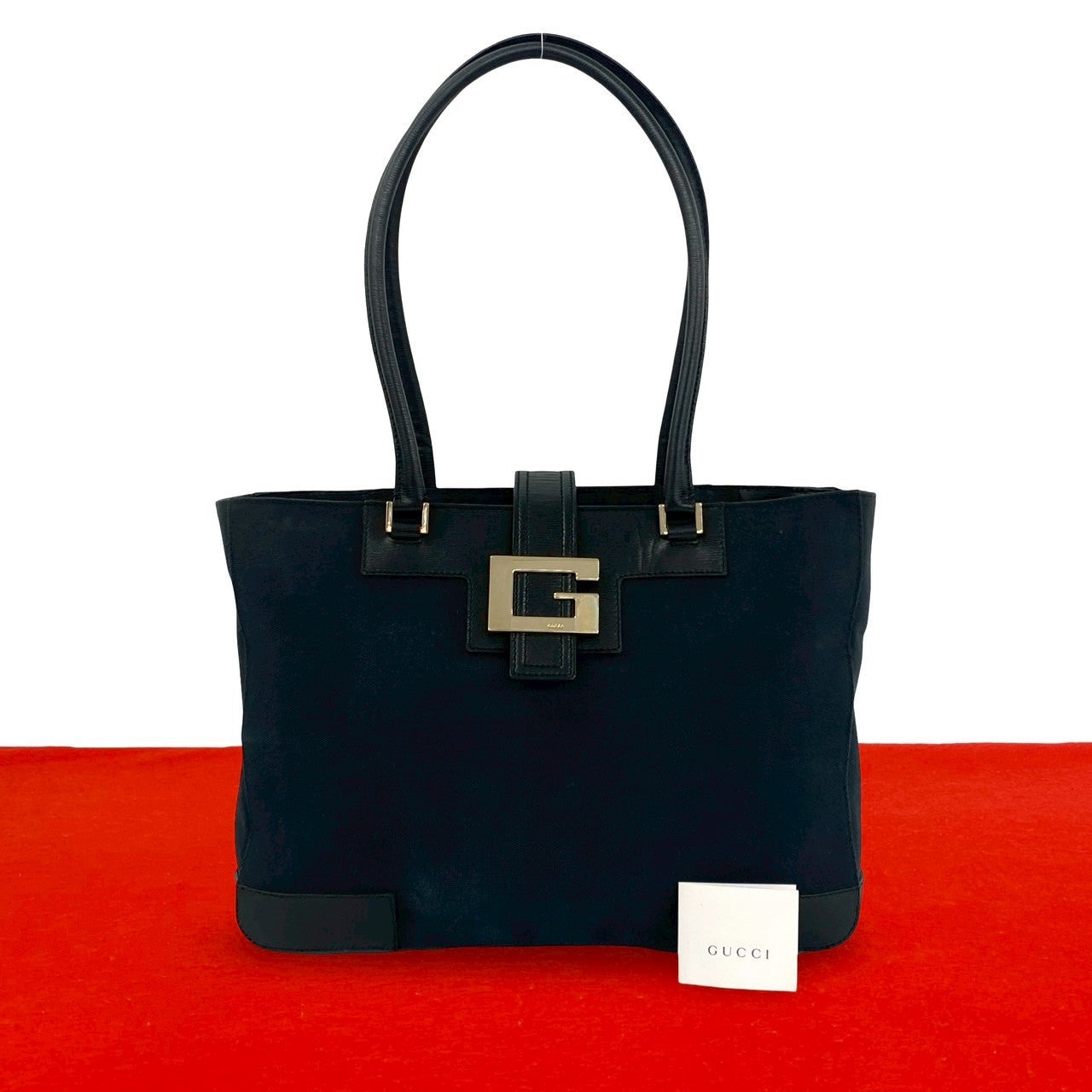 グッチ キャンバス レザー トートバッグ