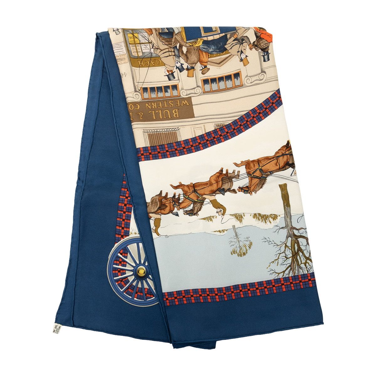 エルメス カレ90 L'Hiver en Poste シルクスカーフ