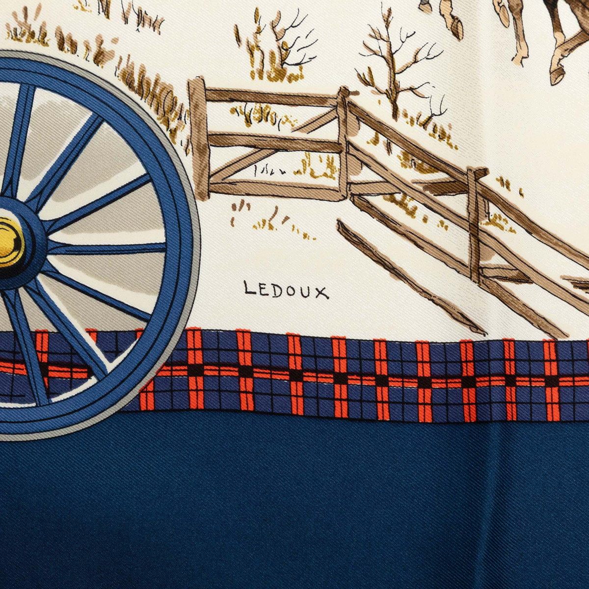 エルメス カレ90 L'Hiver en Poste シルクスカーフ