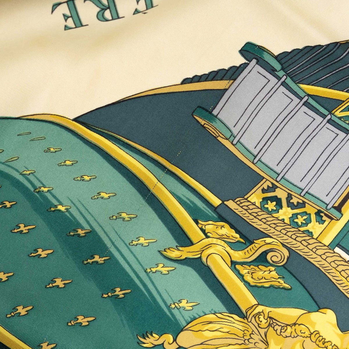 エルメス カレ90 VUE DU CAROSSE DE LA GALERE LA REALE シルクスカーフ