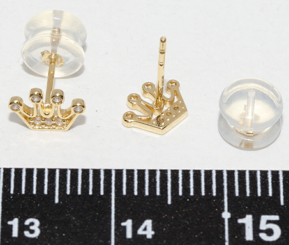 Au750 ダイヤモンド クラウン ピアス