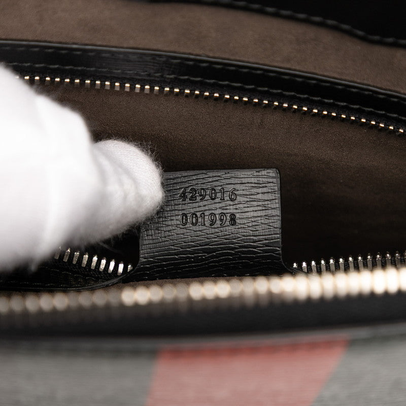 グッチ シェライン ライン 2ウェイ バッグ レザー