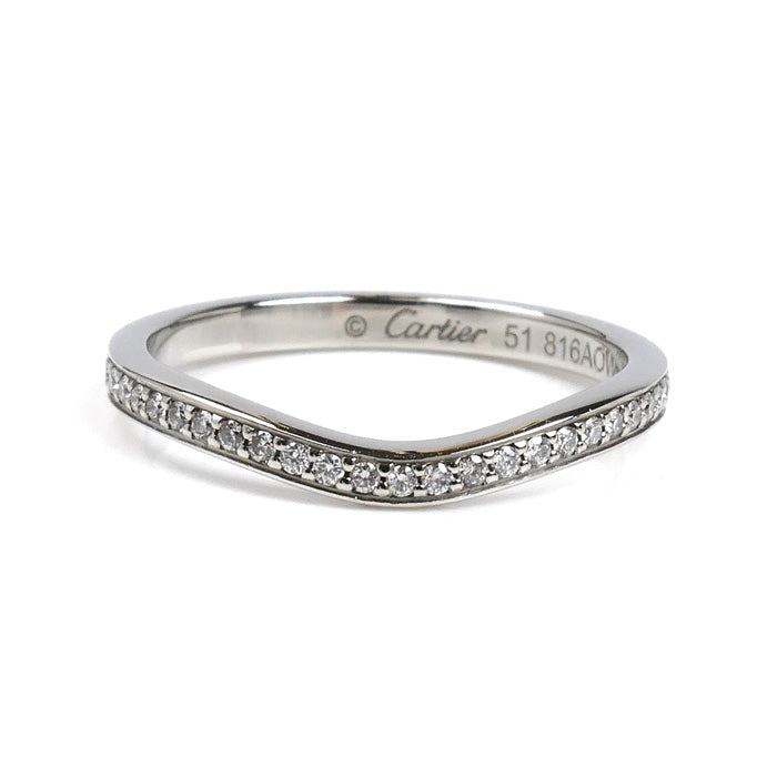 カルティエ バレリーナ カーブ Pt950 プラチナ ダイヤモンド リング サイズ 11