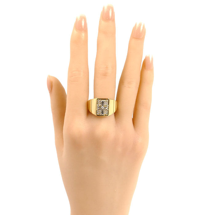 Au750 Pt900 ダイヤモンド リング