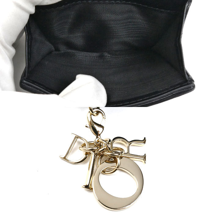 ディオール カナージュ ロータスウォレット ラムスキン 三つ折り財布