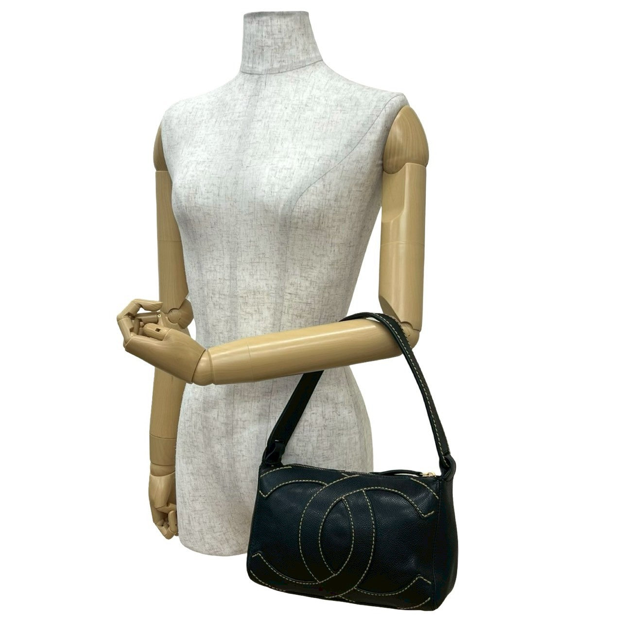 シャネル キャビア レザー ハンドバッグ