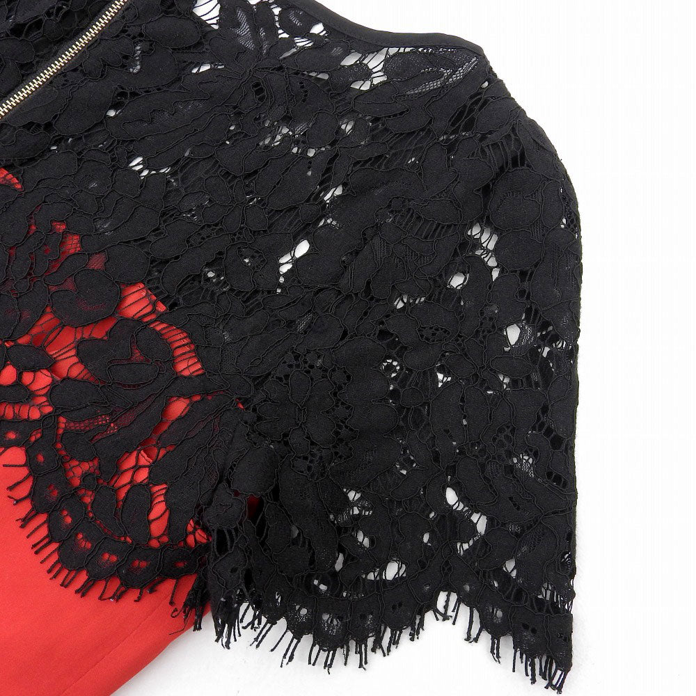 Milly シルク ドレス レッド ブラック サイズ 0