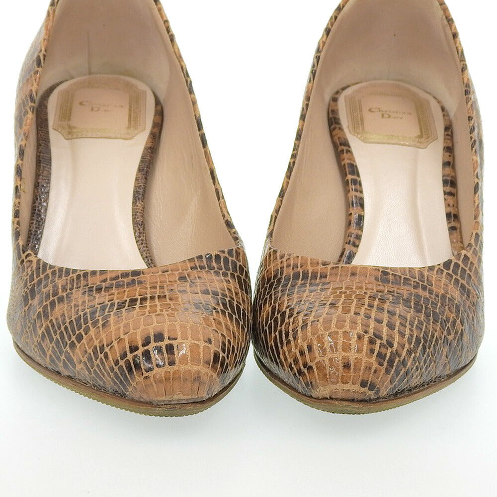 クリスチャン ディオール パテントレザー パンプス ブラウン