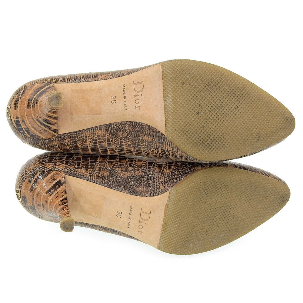 クリスチャン ディオール パテントレザー パンプス ブラウン