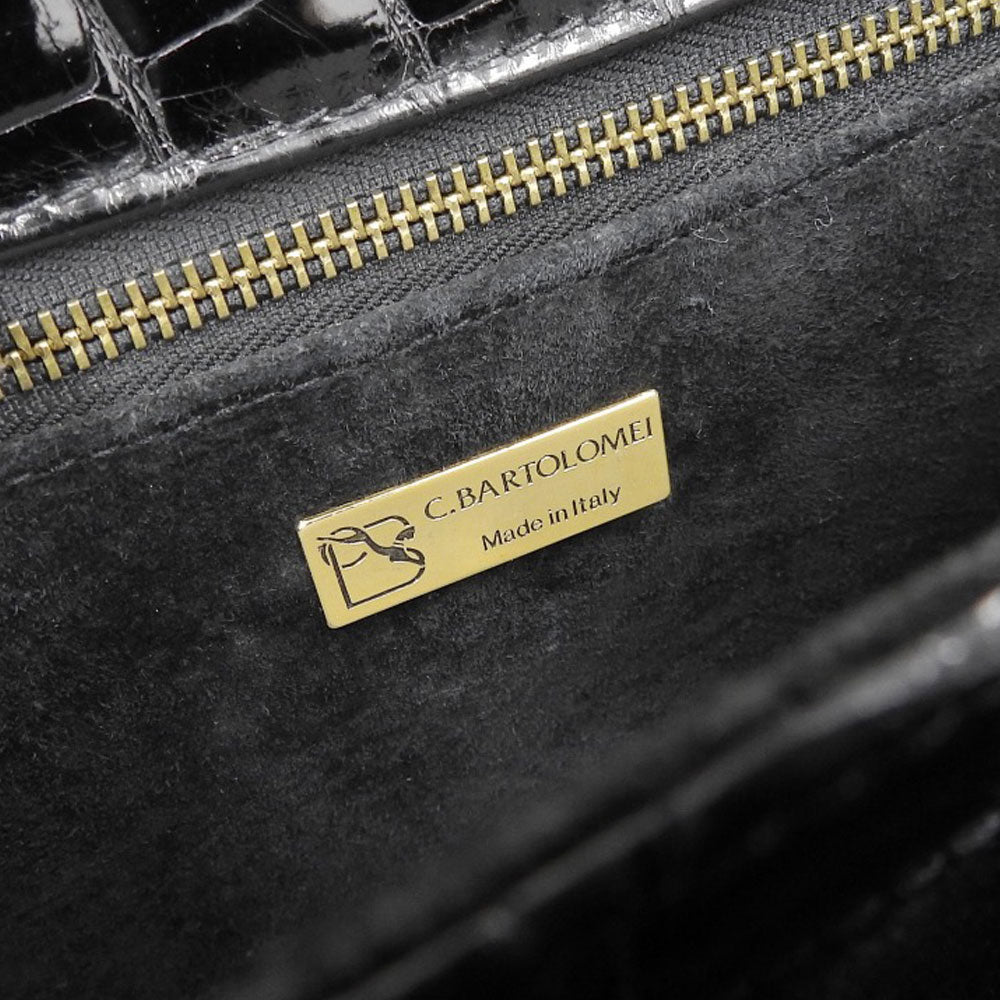 BARTOLOMEI ROMA クロコダイル 2WAY ハンドバッグ ブラック