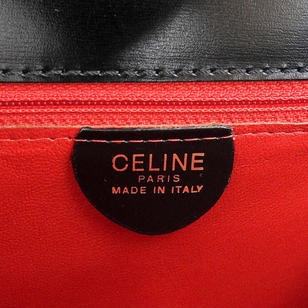 セリーヌ レザー ハンドバッグ ブラック ヴィンテージ