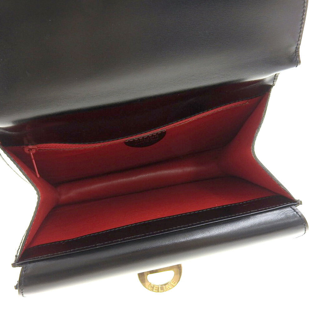 セリーヌ レザー ハンドバッグ ブラック ヴィンテージ