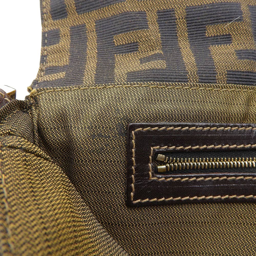 フェンディ キャンバスレザー ショルダーバッグ ヴィンテージ