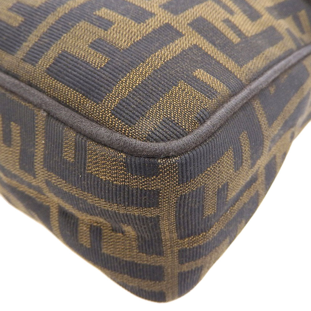 フェンディ キャンバスレザー ショルダーバッグ ヴィンテージ