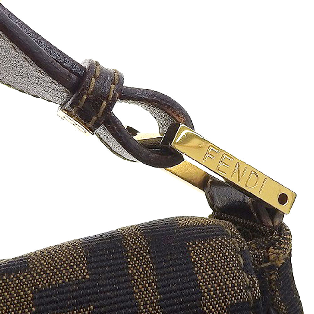 フェンディ キャンバスレザー ショルダーバッグ ヴィンテージ