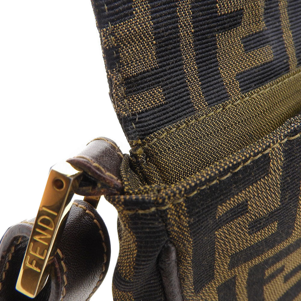 フェンディ キャンバスレザー ショルダーバッグ ヴィンテージ