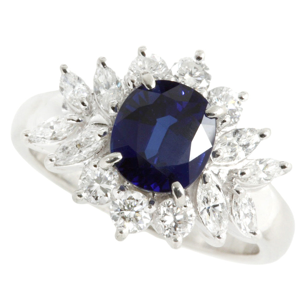プラチナ サファイア リング PT900 2.44ct ダイヤモンド付き