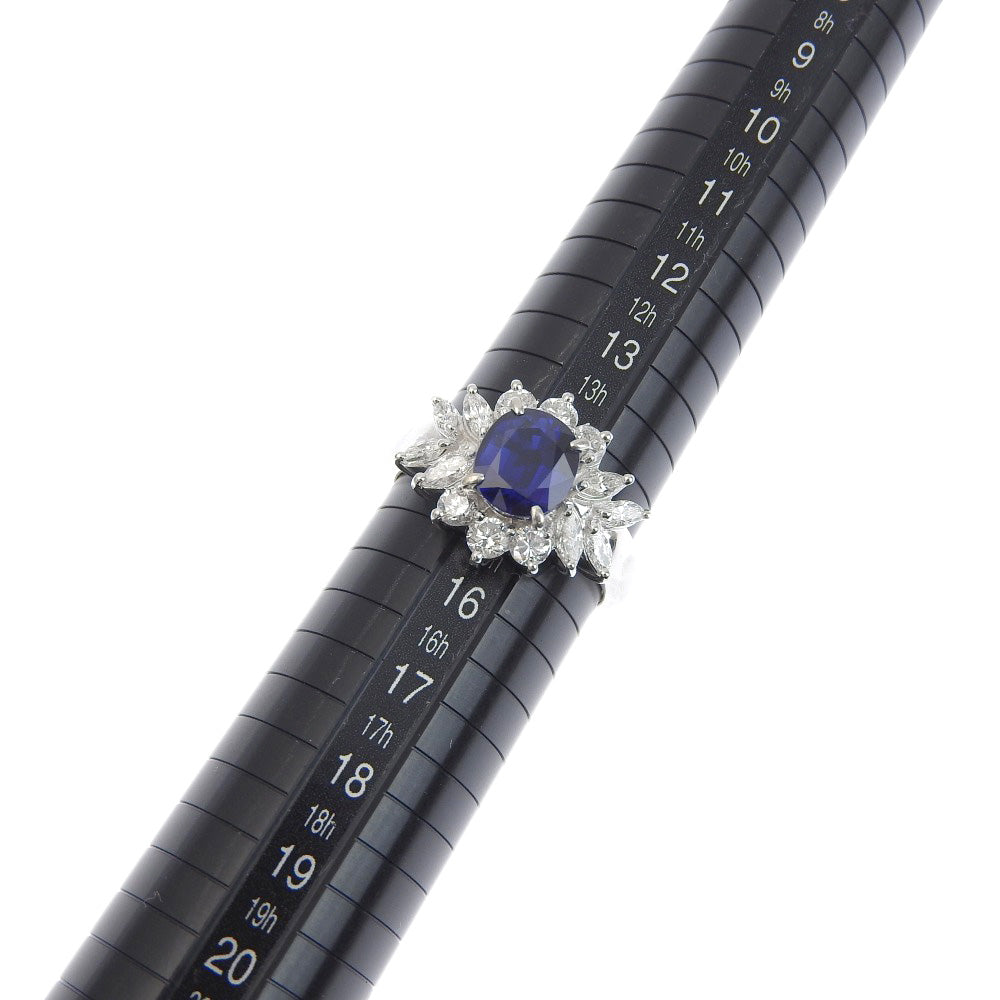 プラチナ サファイア リング PT900 2.44ct ダイヤモンド付き
