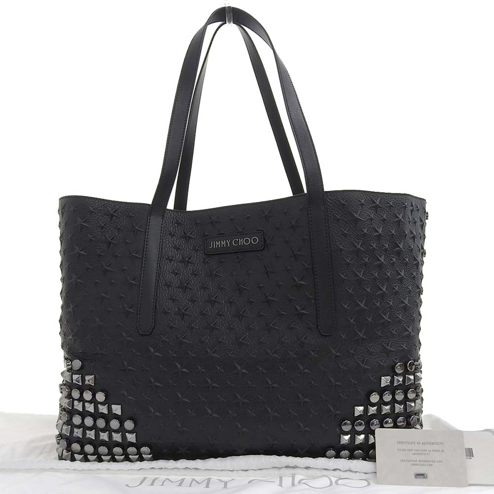 Jimmy Choo レザー トートバッグ ブラック