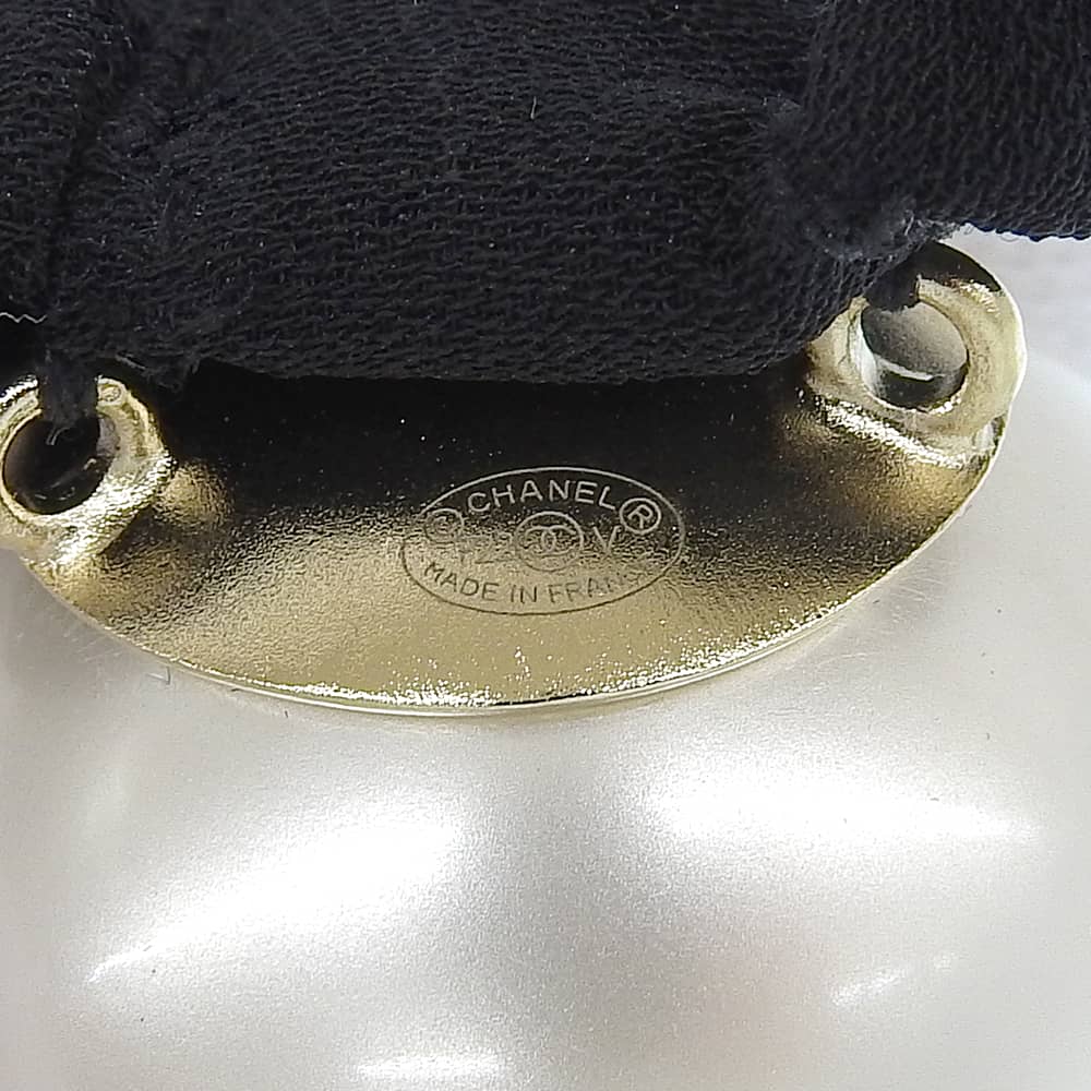 シャネル ヘア タイ フェイク パール ロゴ