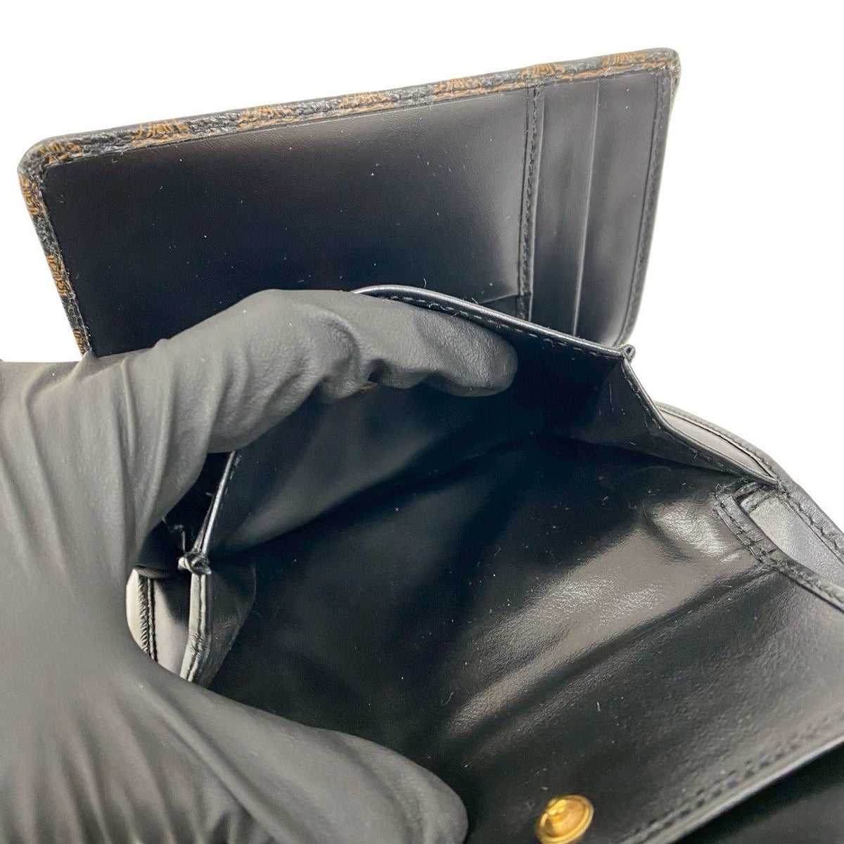 セリーヌ マカダム レザー三つ折り財布