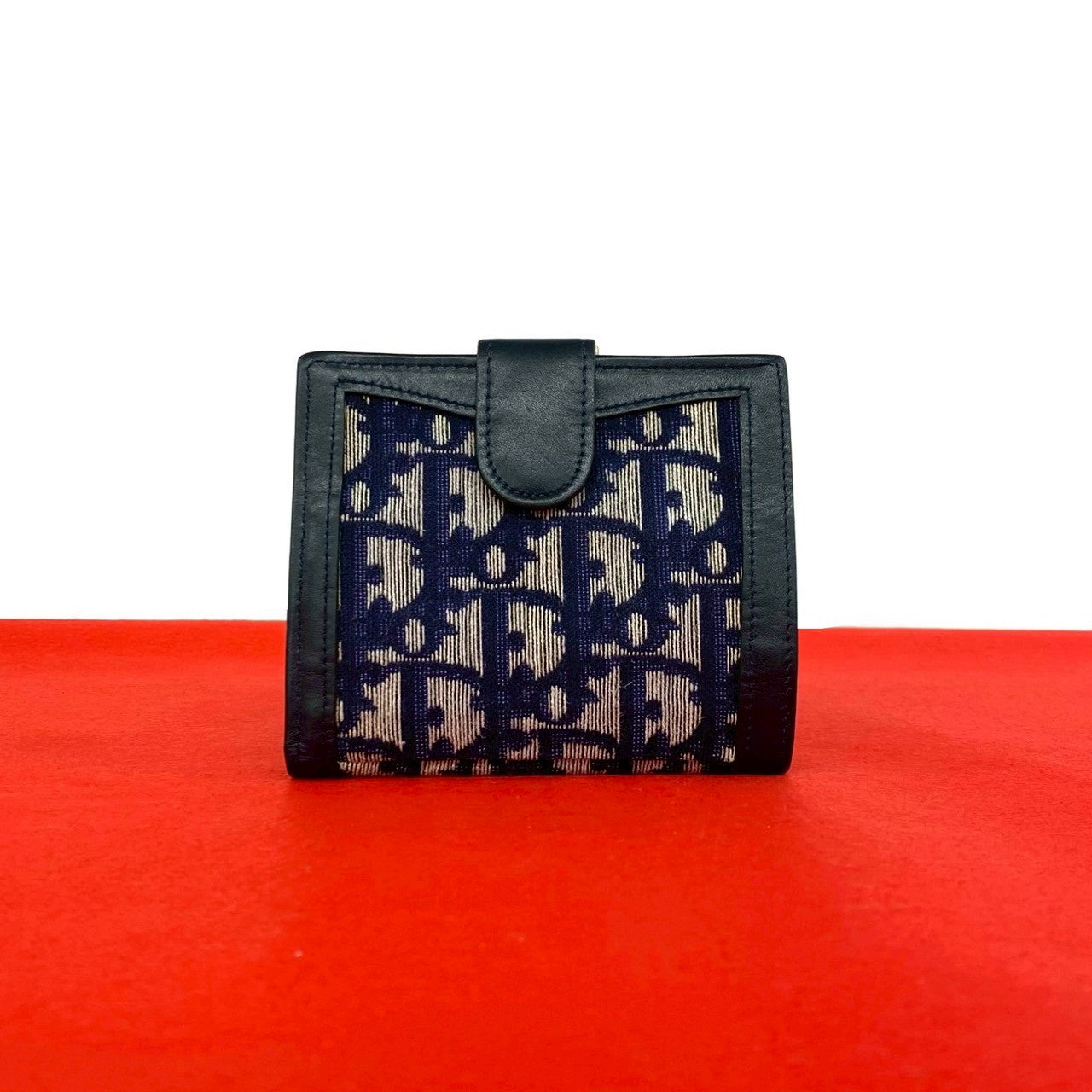 クリスチャンディオール トロッター キャンバス レザー 二つ折り財布
