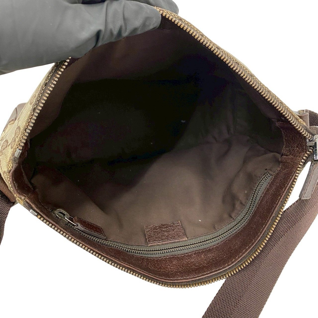 グッチ GGキャンバス レザー ショルダーバッグ