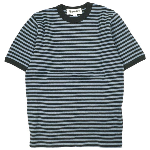 Slopeslow コットンインターロックストライプTシャツ