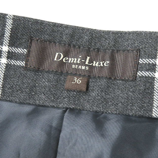 Demi-Luxe BEAMS ウィンドウペーン ワイド クロップド パンツ