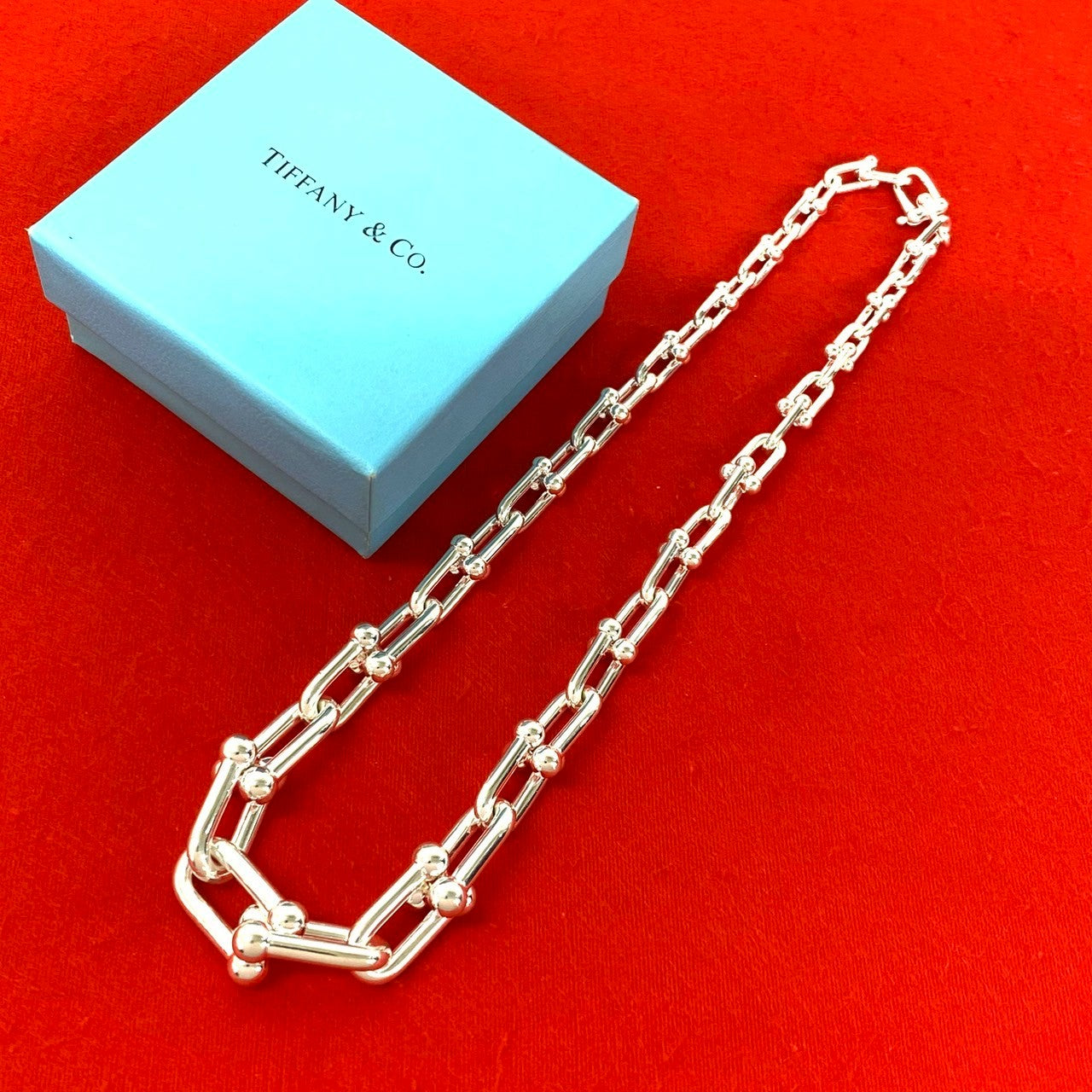 ティファニー ハードウェア グラジュエイテッド リンク シルバー ネックレス