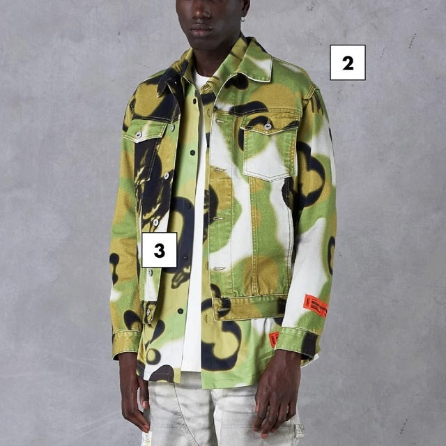ヘロン プレストン HERON CAMO デニム ジャケット