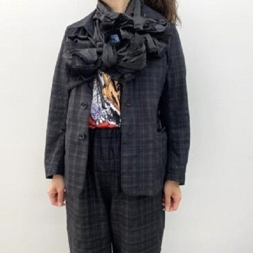 tao COMME des GARCONS チェック×ナイロン タフタ ジャケット