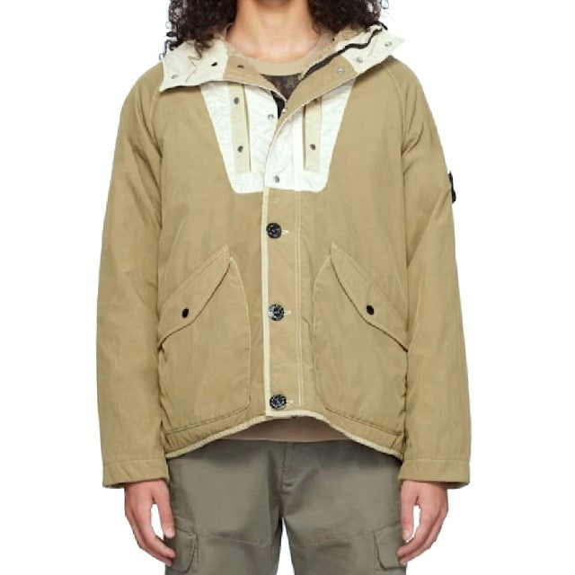 ストーンアイランド NYLON PANAMA WITH NEW SILK LIGHT フーデッドジャケット