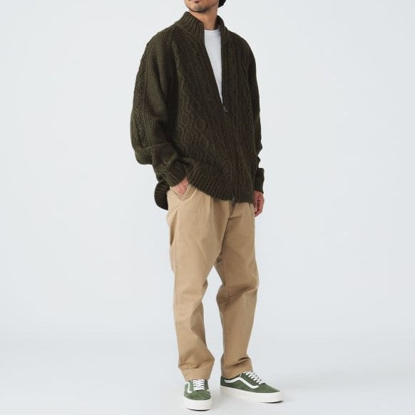 ピルグリムサーフサプライ Santiago Fisherman ポリエステルニットカーディガン