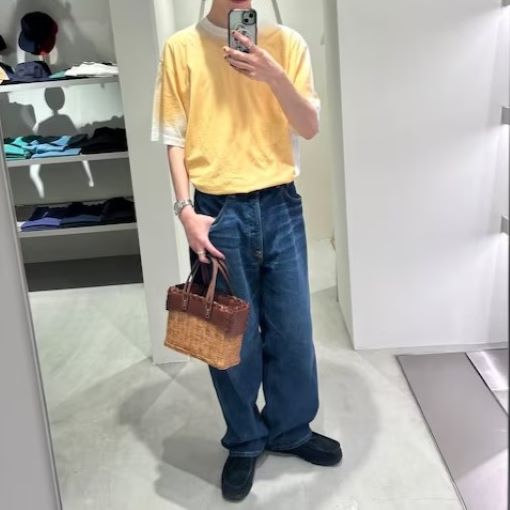 ジージージーグッドピープルグッドステッチンググッドプロダクト フェードプリント コットン 半袖Tシャツ