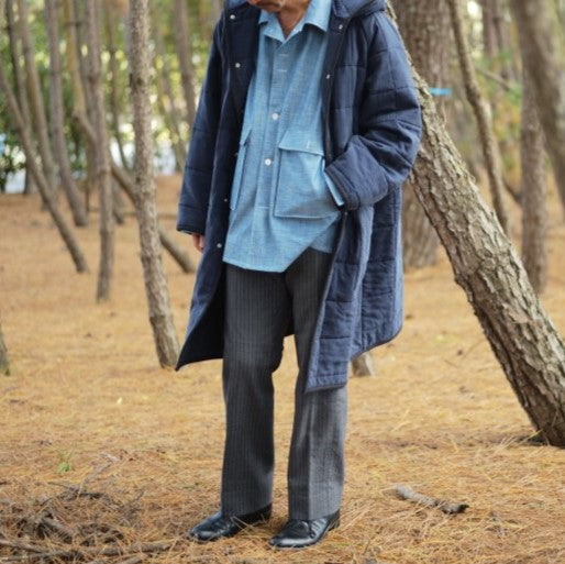 MAATEE&SONS SILK QUILT HOODED COAT シルクコート
