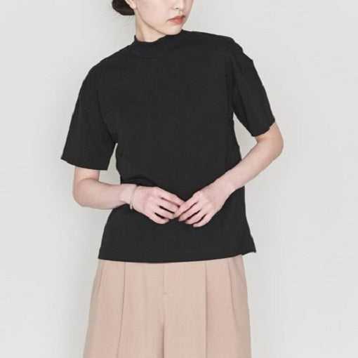 ASTRAET バック オープン ハイ ネック コットン Tシャツ