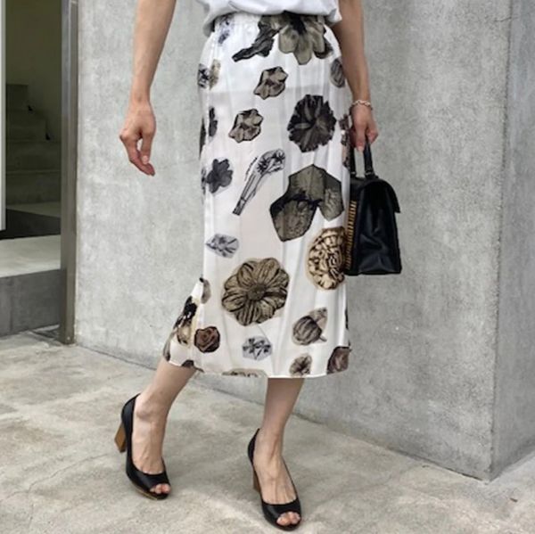 マルニ NOCTURNAL PRINT SKIRT シルクスカート