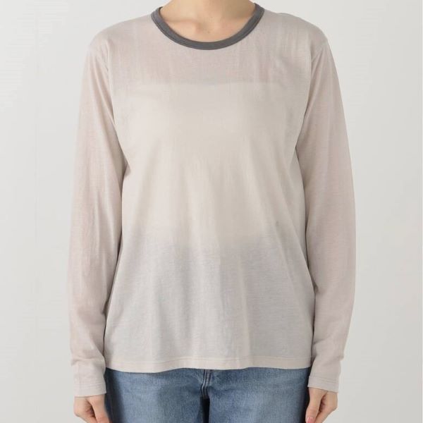 ジャーナルスタンダードレリューム 25SS シアークルーネックリンガーロングTシャツ
