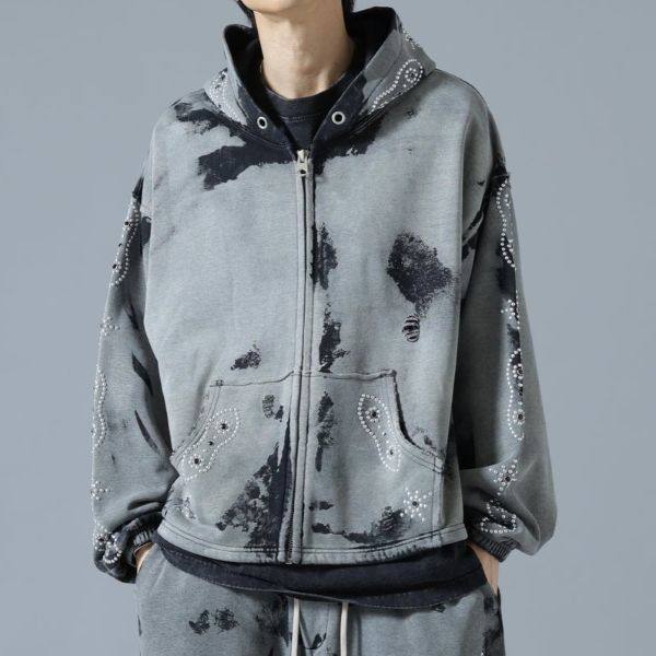 Danke Schon STUDS SWT ZHD コットンジップアップパーカー