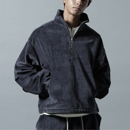 ダンケシェーン W-FACE VELOUR HALF ZIP STAND コットンスウェット